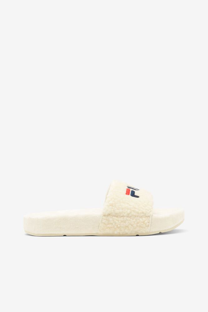 Fila Sandals Womens White - Fuzzy Drifter - Philippines 3864095-SO